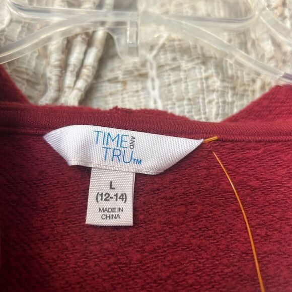 Time and tru ladies LG rust sweater/hood - Picture 2 of 5